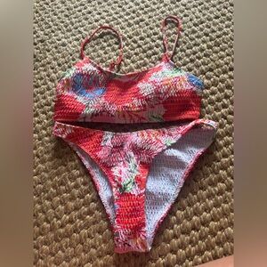 Floral Red Bikini Set